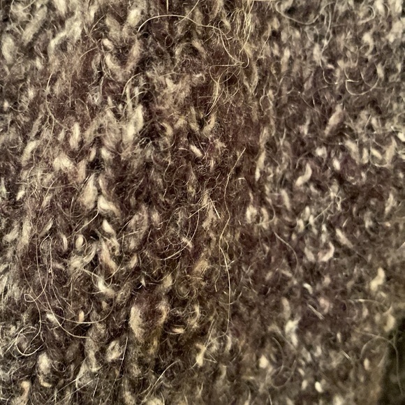 Olivia M long cardigan with knit ruffles and faux fur tuft trim - Picture 16 of 16